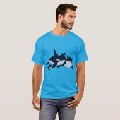 Joli T-shirt famille Orca Cartoon (Devant entier)