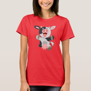 Joli T-shirt Femme de vache Cartoon joyeux