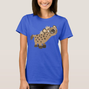 Joli T-shirt Femme Hyena Cartoon Curieux