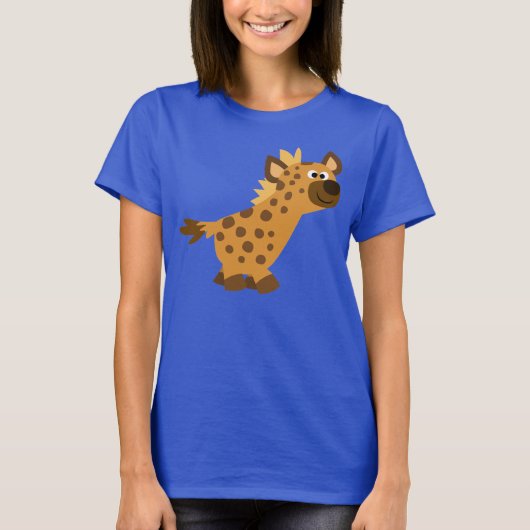 Joli T-shirt femme Hyena Cartoon de marche (Devant)