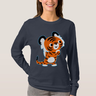 Joli T-Shirt Femme Tigre Dessin Animé Intéressé