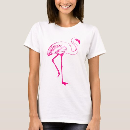 Joli T-shirt Flamant rose rose (Devant)