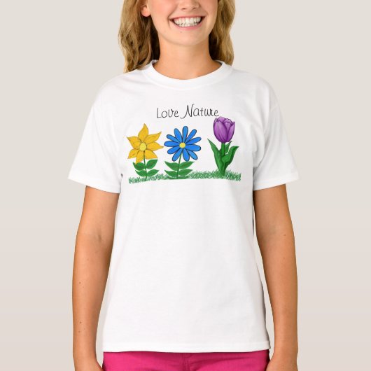 Joli T-shirt Floral Garden Girls (Devant)