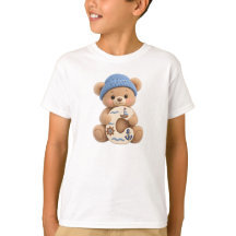 Joli T-Shirt Garçon Marin avec Ours en Peluche Let