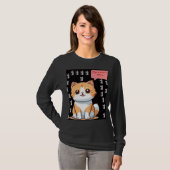 Joli T-shirt graphique avec un chat de dessin anim (Devant entier)