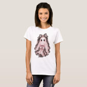 Joli T-Shirt Halloween Fantôme Araignée Rose | Coq (Devant entier)