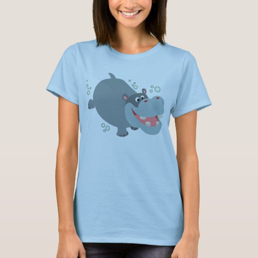 Joli T-shirt Hippo de natation (Devant)