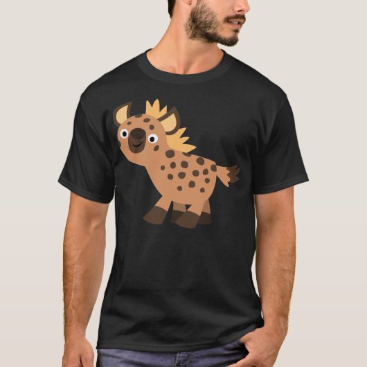 Joli T-shirt Hyena Cartoon Convivial (Devant)
