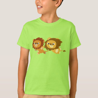 Joli T-shirt Lions en caricature pour enfants pres