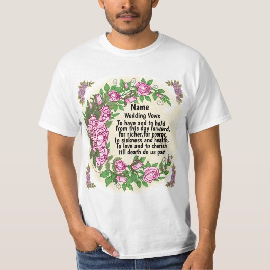 Joli t-shirt Mariage Rose Vows (Devant)