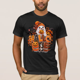 Joli T-Shirt noir de fantôme d'Halloween – Heureux