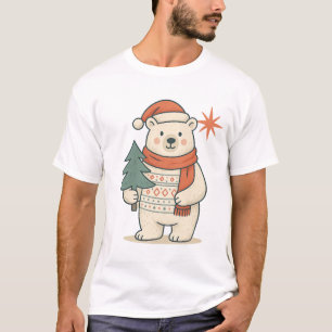 Joli T-Shirt ours polaire Noël Scandinave