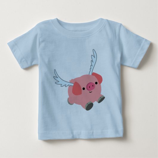 Joli T-Shirt pour bébé cochon en dessin ailé (Devant)