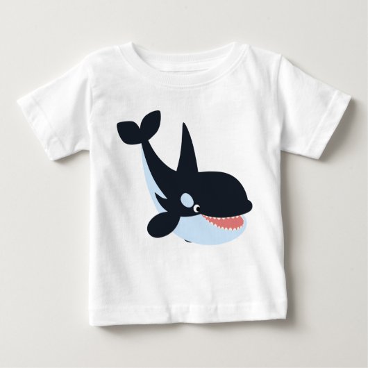 Joli T-Shirt pour bébé de baleine tueuse caricatur (Devant)
