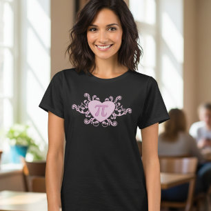 Joli T-Shirt Rose Pi dans un Cœur