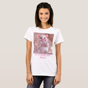 Joli T-Shirt Rose pour Femme Amoureuse des Ongles