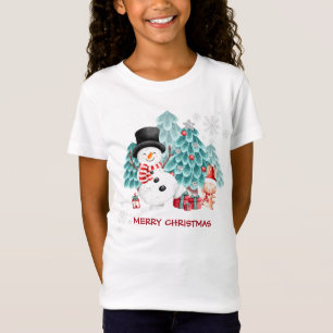 Joli T-shirt Snowman Christmas pour enfants