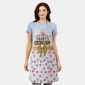 Joli tablier à motif de théière et de cupcake (Porté)