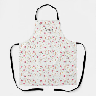Joli tablier à motifs de fleurs roses