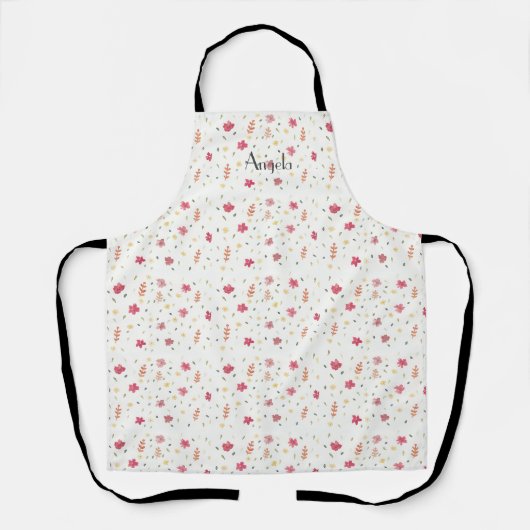 Joli tablier à motifs de fleurs roses (Recto)