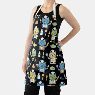 Joli tablier de chat de chef de dessin animé Kawai