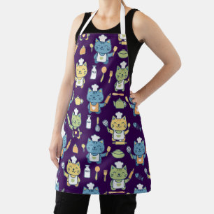 Joli tablier de chef de dessin animé pour chats, c