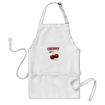 Joli tablier de cuisine vintage rouge cerise