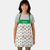 Joli tablier de Noël, Doodles verts de Noël (Insitu)