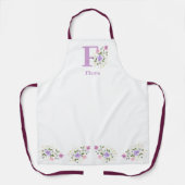 Joli tablier floral avec initiale et nom du porteu (Recto)