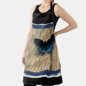 Joli tablier noir et bleu papillon (Insitu)