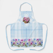 Joli tablier Petunia bleu clair Plaid bleu rose (Recto)
