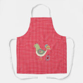 Joli tablier rouge En vichy poulet (Recto)