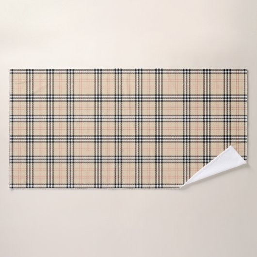 Joli Tartan Plaid Beige (Serviette de bain)