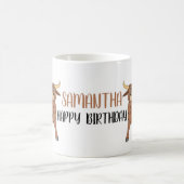 Joli Taureau Cartoon Anniversaire Mug de café (Centre)