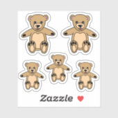 Joli Teddy Ours Jouet Dessin Sticker pour enfants (Feuille)
