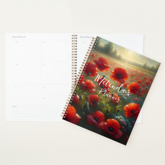 Joli terrain de pavot rouge le jour d'été (Devant avec enveloppe)