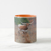 Joli Texas Longhorn Cow Farm Art Orange Mug (Centre)