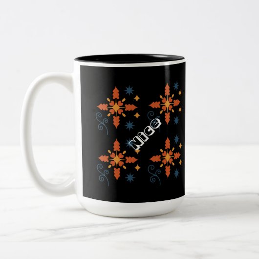 Joli texte avec mug tasse deux tons de style de co (Gauche)