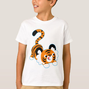 Joli Tigre Cartoon Prêt À Jouer T-shirt Enfants