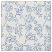 Joli tissu ethnique d'impression florale de bleu (Fermer)