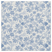 Joli tissu ethnique d'impression florale de bleu (Fermer)