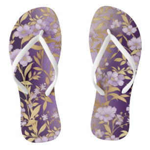 Joli tongs floraux violets