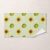 Joli tournesol fleuri rétro Vert Jaune mignonne (Serviette à main)