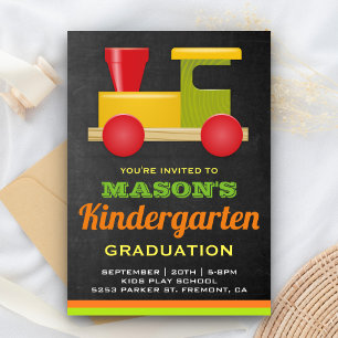 Joli Toy Train Preschool Graduol Invitation