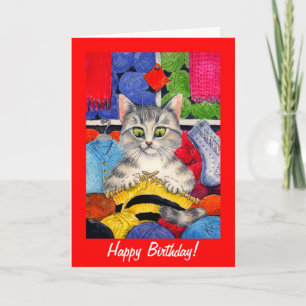 Joli tricot félin anniversaire ou toute carte d'oc
