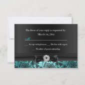 Joli Turquoise Floral & Bow RSVP (Devant)