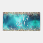 Joli turquoise or faux parties scintillant monogra (Recto)