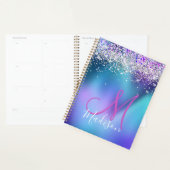 Joli turquoise violet faux parties scintillant mon (Devant avec enveloppe)