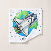 Joli vaisseau spatial autour de la Terre (Gant de toilette)