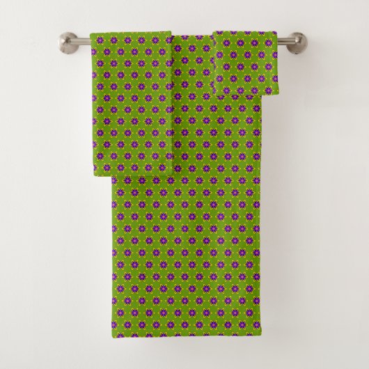 Joli vert et violet Motif d'art populaire (En situation)